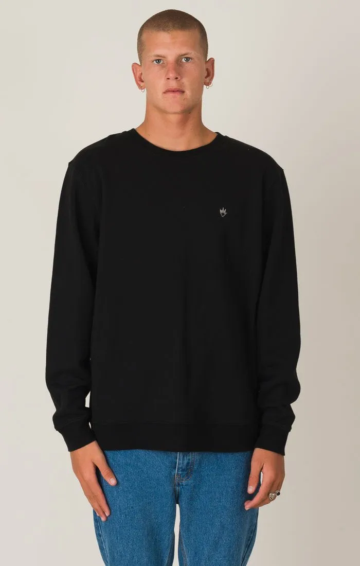 Afends Mens Flame Embroid - Crew Neck Sweat