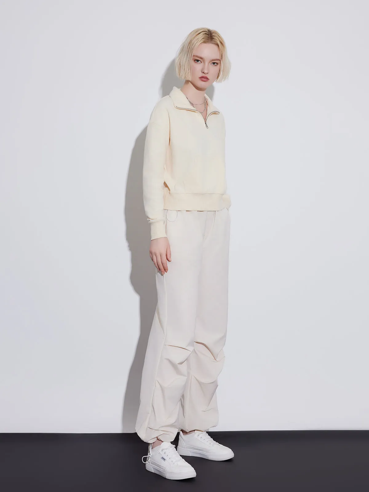 ASOBIO Stylish High-Waisted Utility Parachute Pants