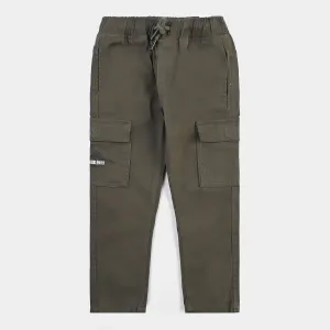 Boys Cotton Twill Pant-Olive Green