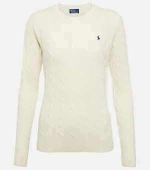 Cashmere and wool cable knit sweater POLO RALPH LAUREN, white