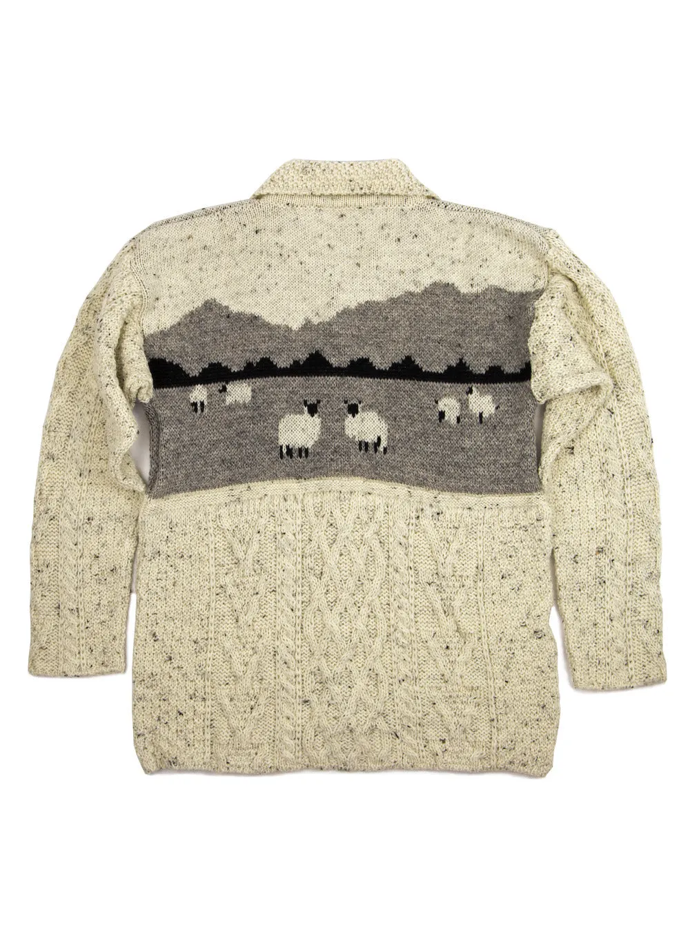 Dales Sheep British Wool Aran Cardigan