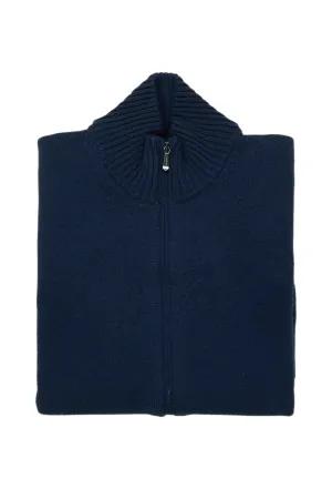 Drumohr Navy Full Zip Cashmere Cardigan