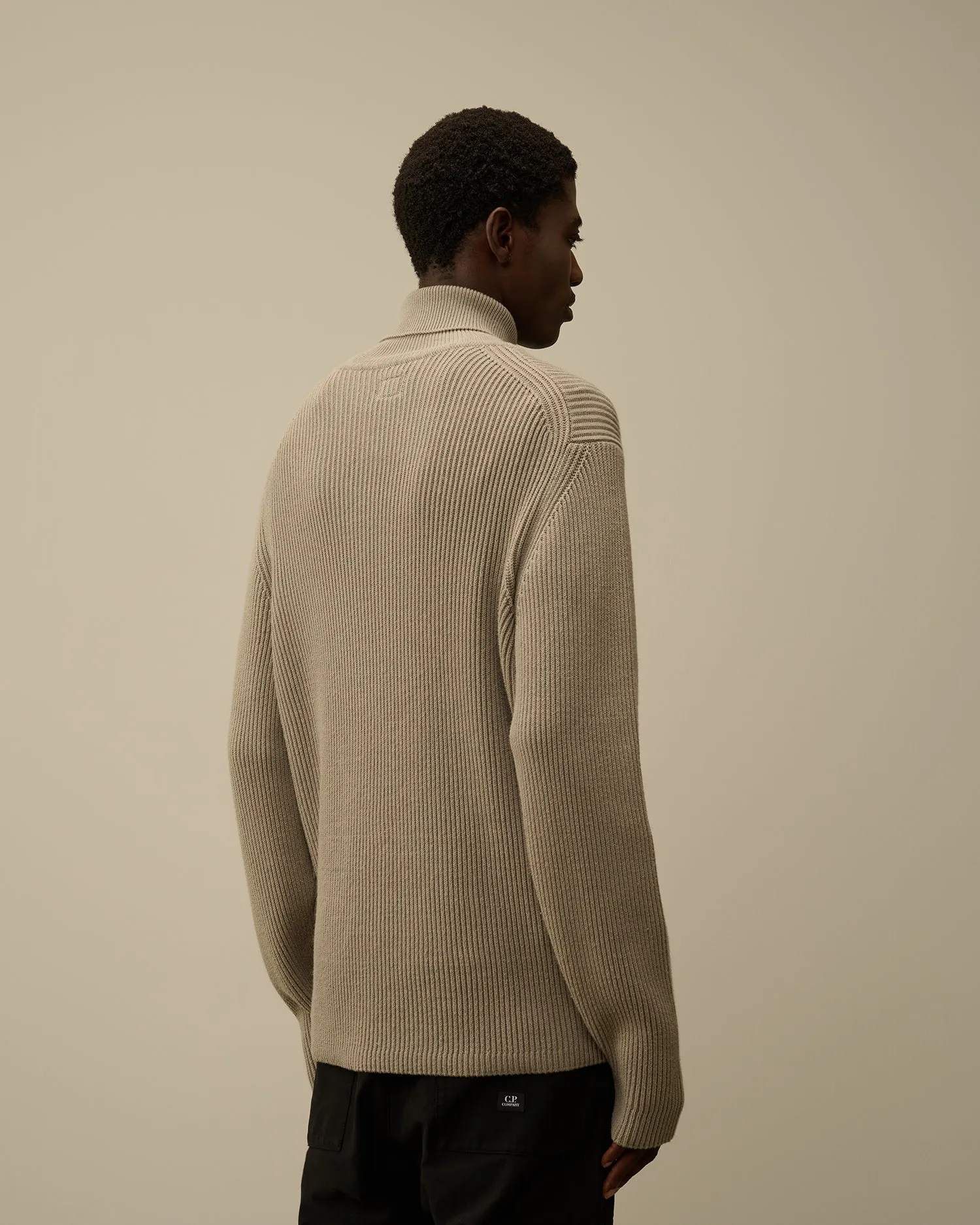 Full Rib Turtleneck Knit - Vintage khaki