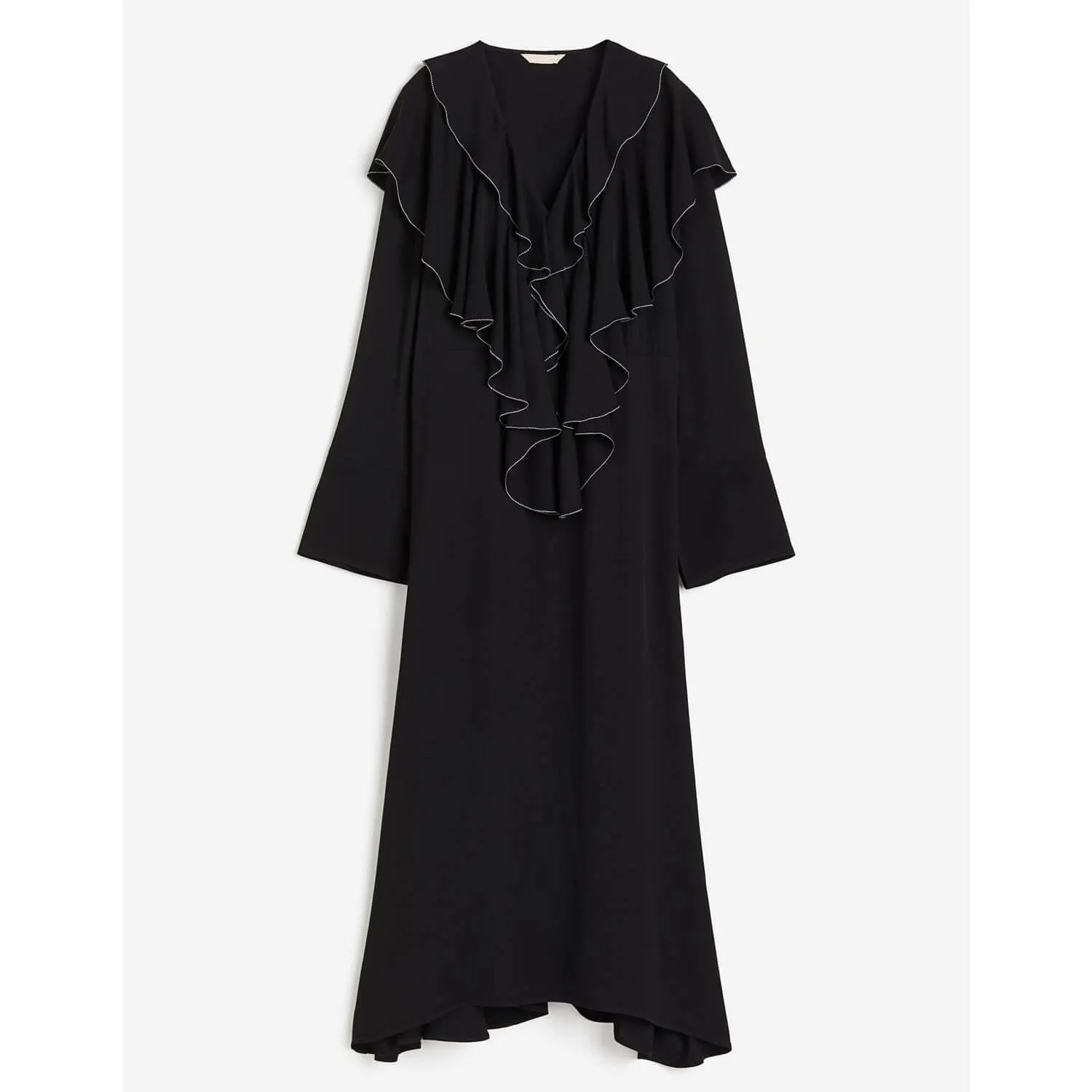 H&M Flounce-trimmed Viscose dress, black