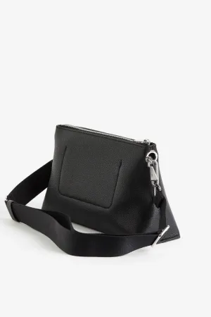 H&M leather trapeze bag, black