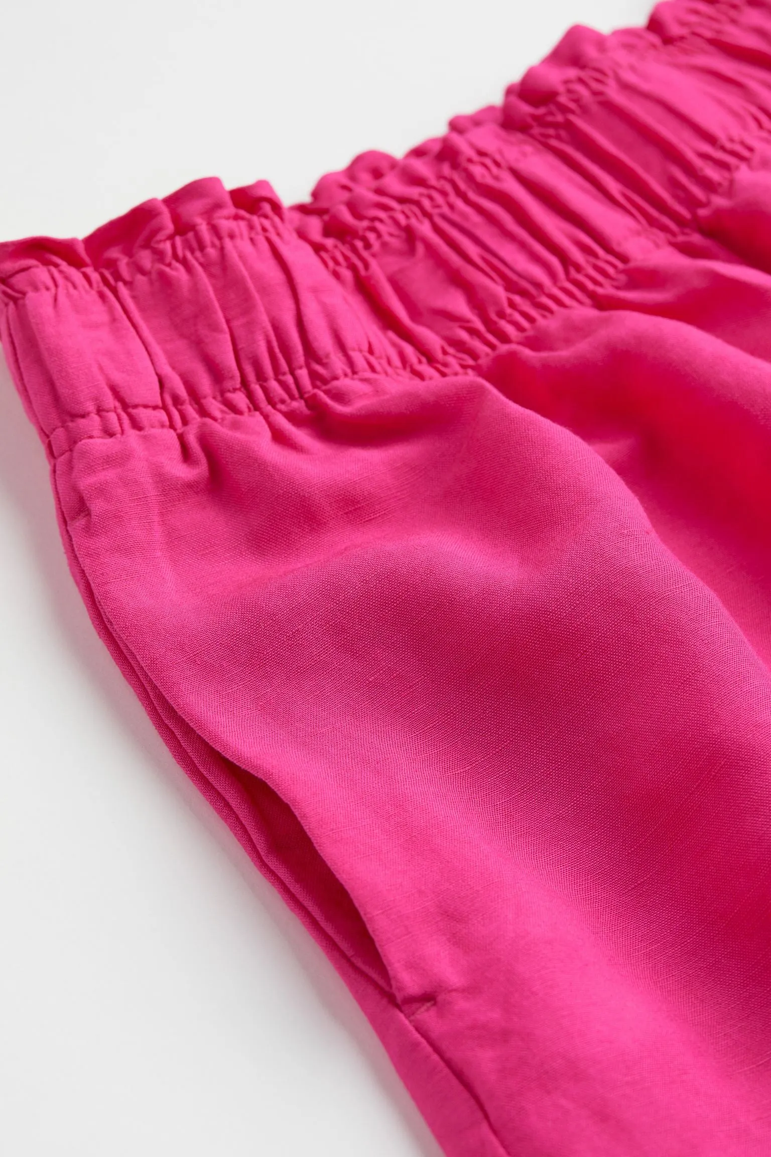 H&M Linen-blend Pull-on shorts, fuchsia