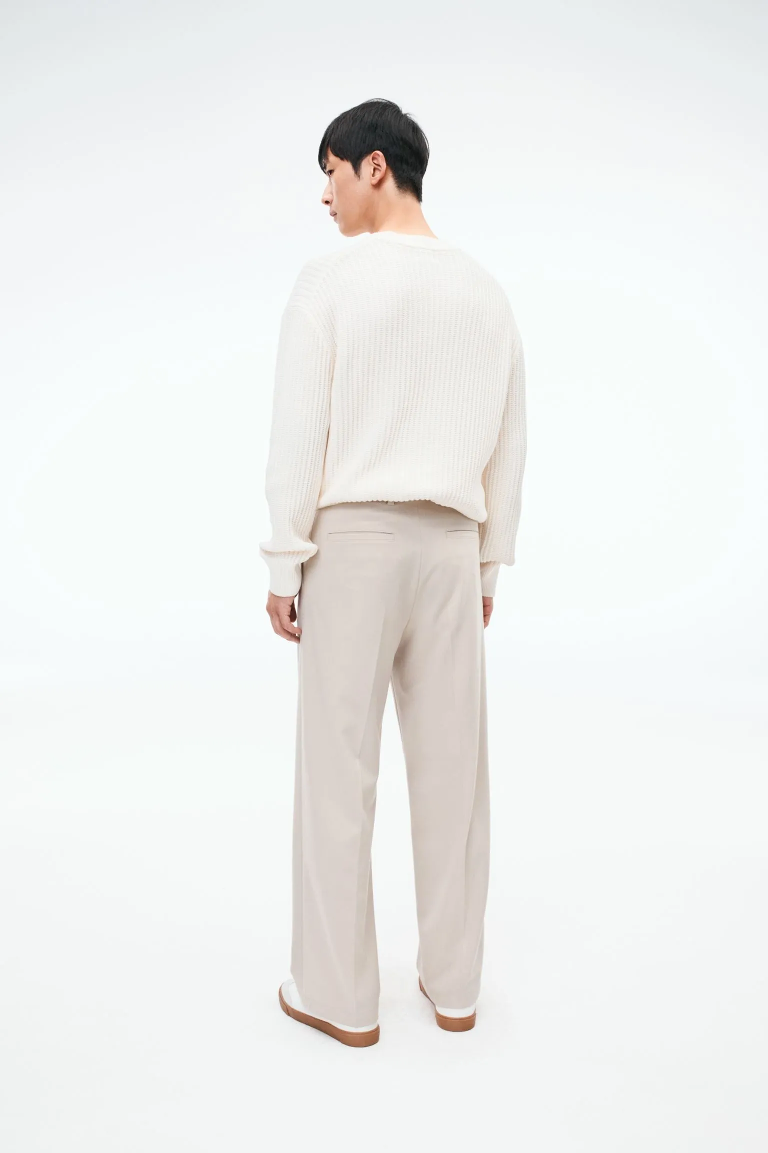 H&M Loose Fit Dress Pants, light beige