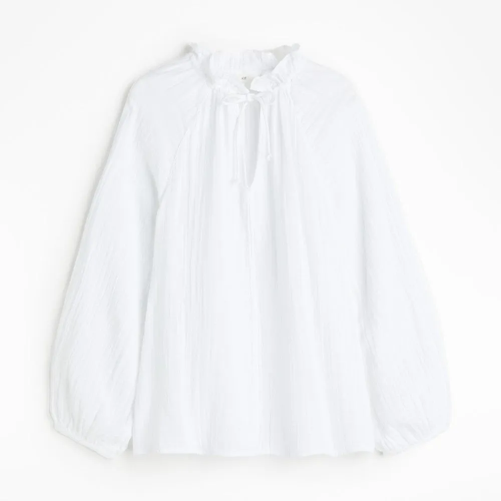 H&M Muslin Pullover Blouse, white