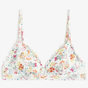 H&M Padded Triangle Bikini, white