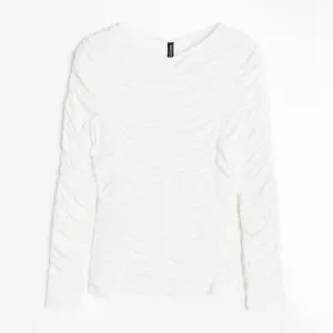 H&M Ruched Mesh top, white