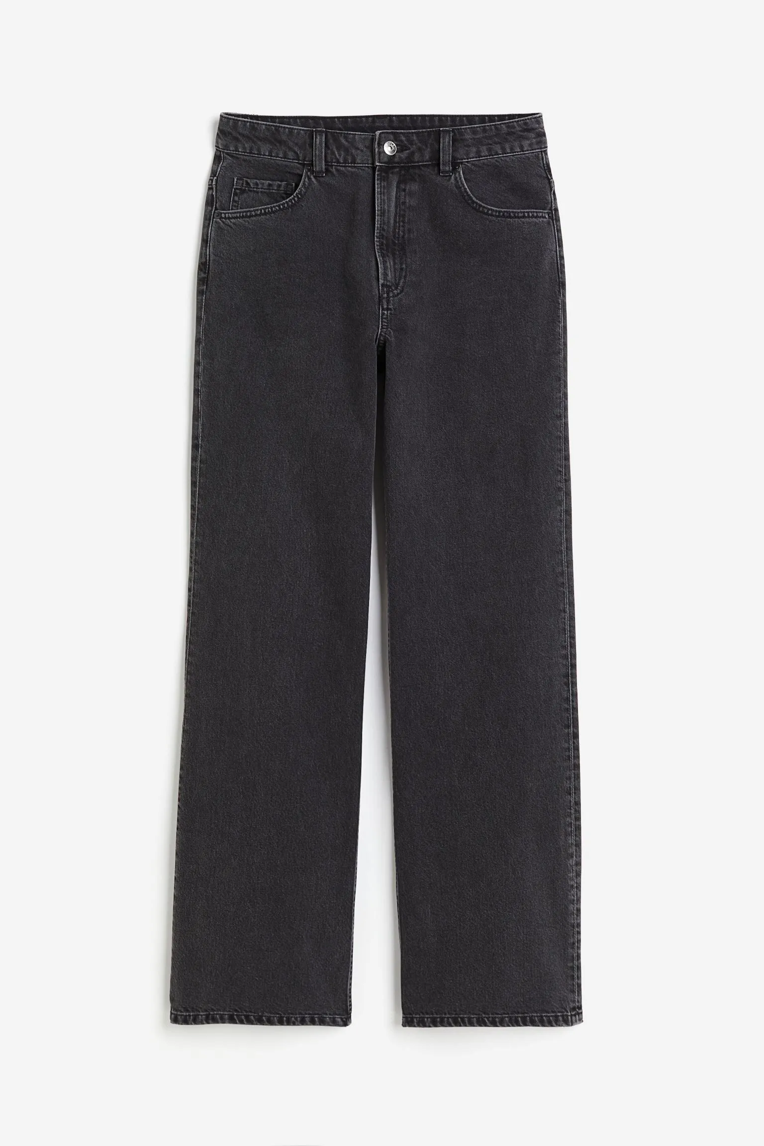 H&M Wide High Jeans, black