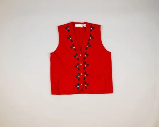 Holly Jolly Vest-Small Christmas Sweater