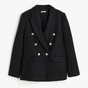 Jacket H&M Textured-weave, black