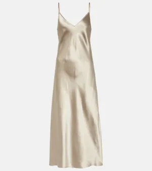 Joseph silk satin clea slip dress, beige