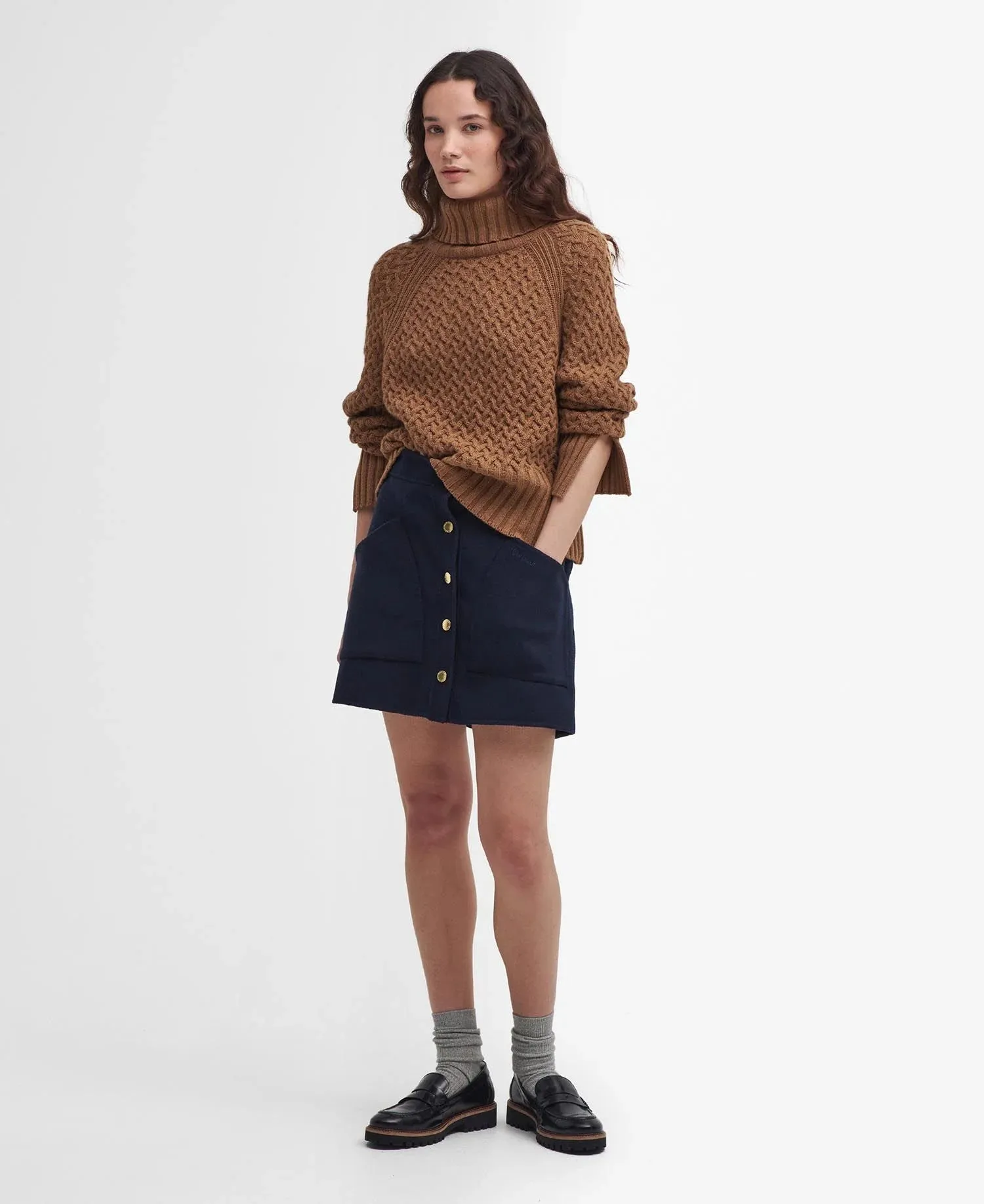 Malton Roll Neck Jumper - Old Gold