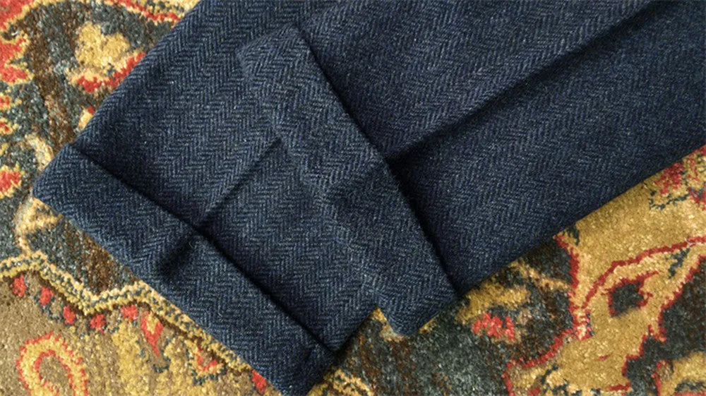 Men's Herringbone Tweed Pants Blue