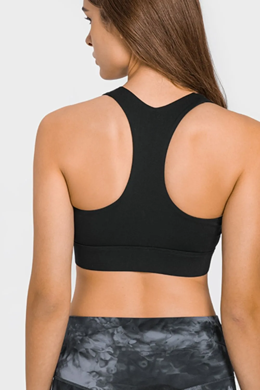 Millennia Zip Up Racerback Sports Bra