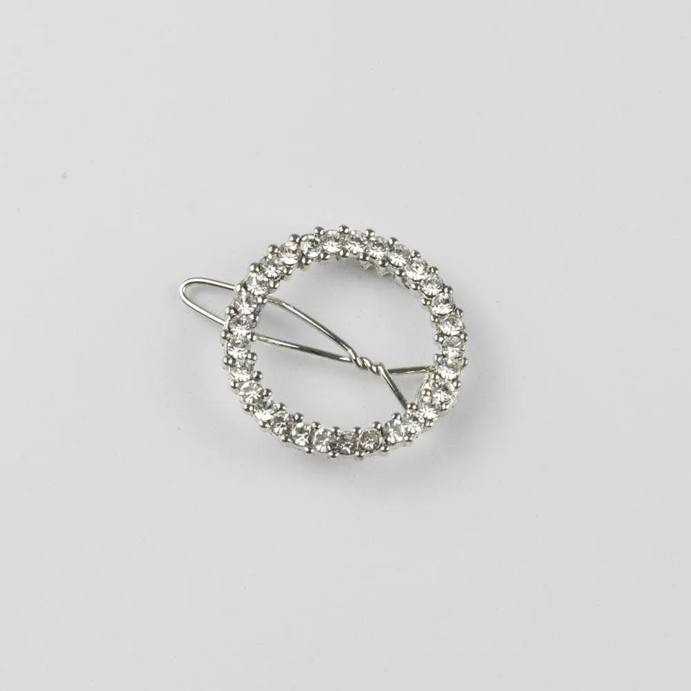 Mini Crystal Circle Hair Clip