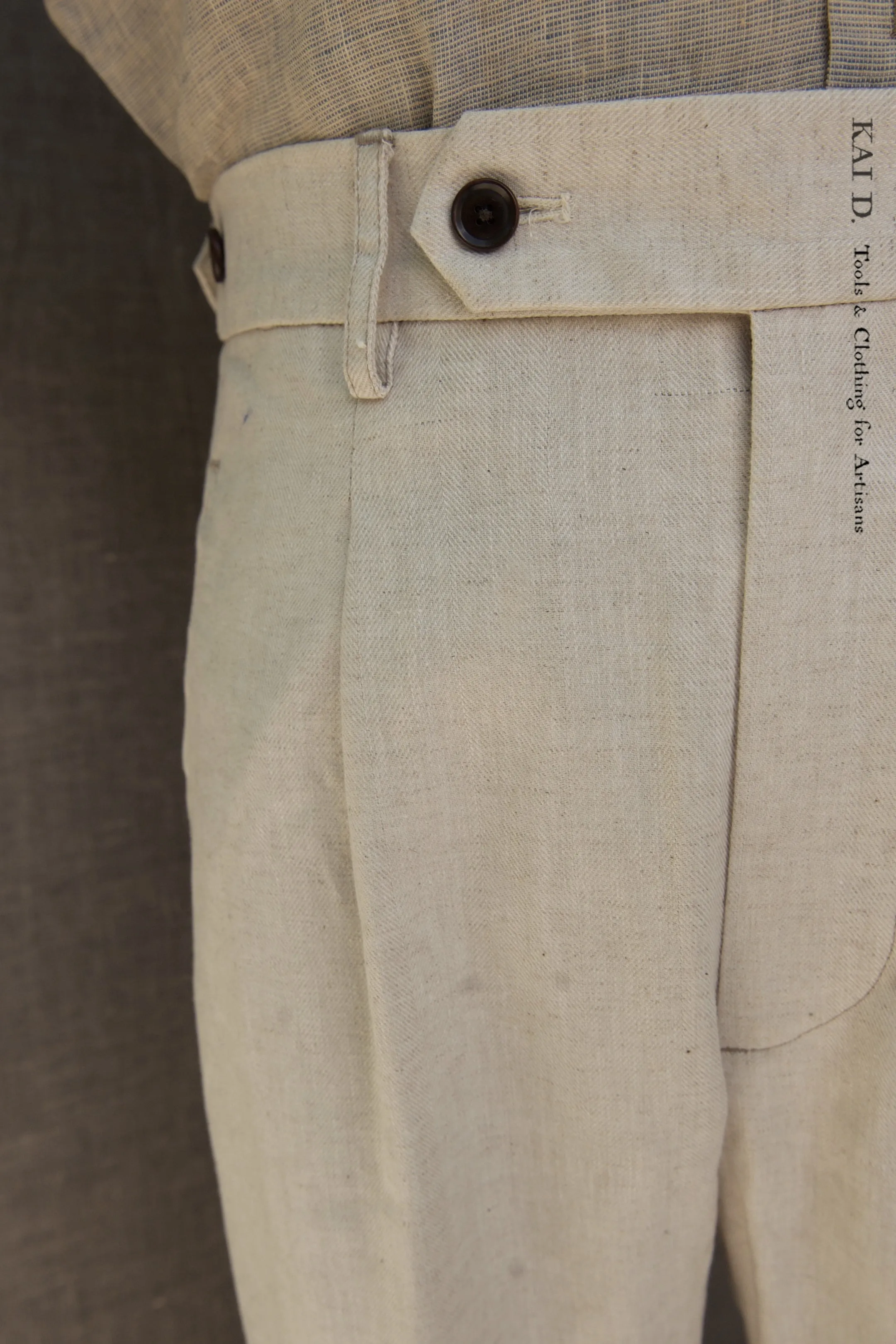 Novelist Trousers - Cotton Linen Herringbone - 30, 32, 34, 36, 38