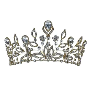 Sabrina Victorian Art Deco Crystal Gold Tiara