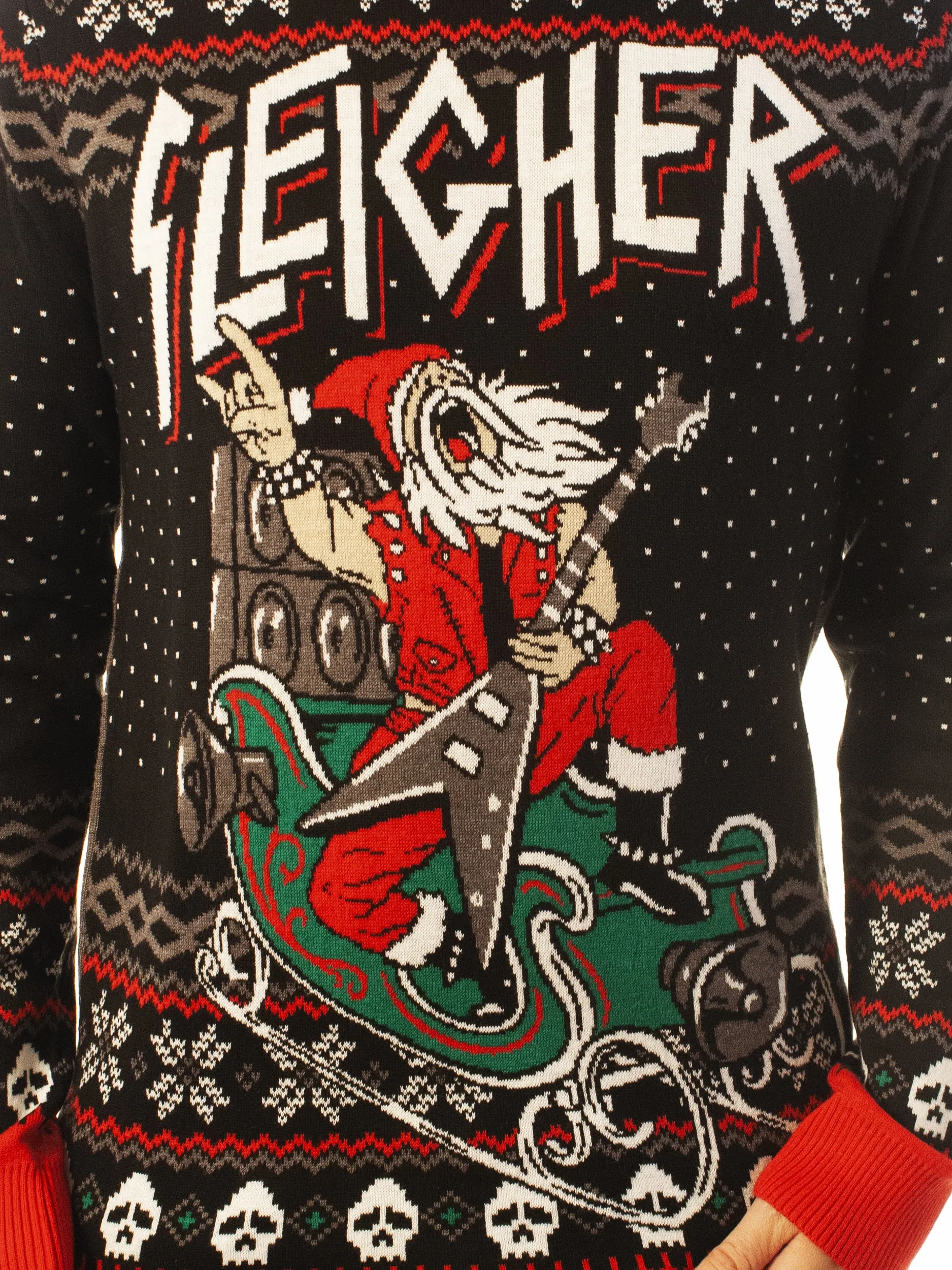 Sleigher Santa | Ugly Christmas Sweater For Men & Women | Unisex Sizing