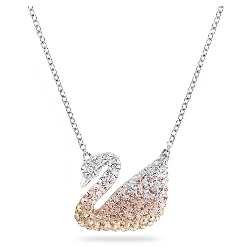 SWAROVSKI Iconic Swan Pendant 5215034, Multi-Coloured, Rhodium Plated