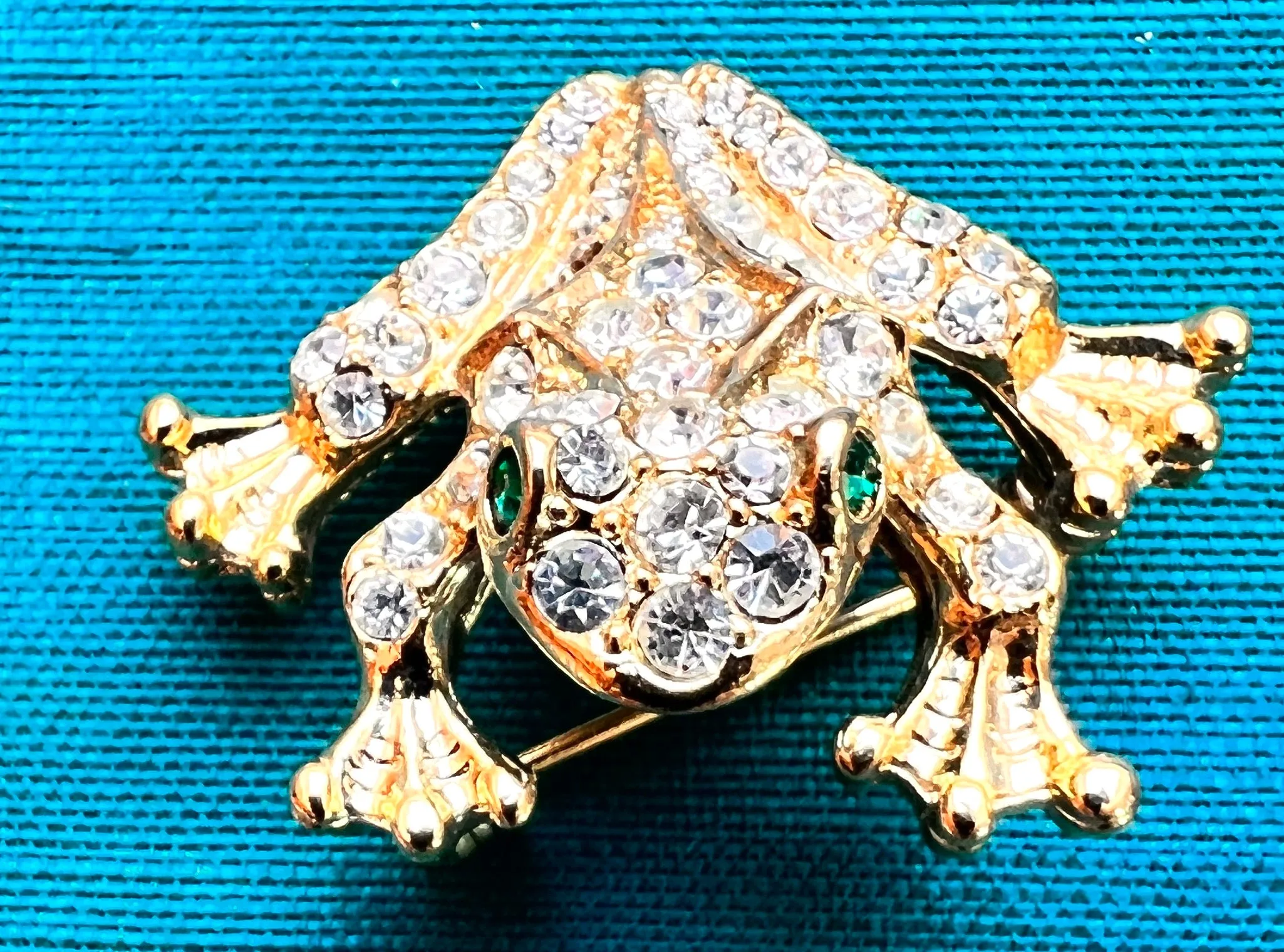 The Sparkliest Frog in the Pond -Vintage Swarovski Crystal Brooch