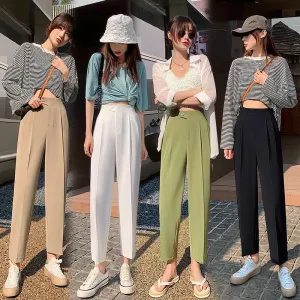 Trousers Versatile Draping High-Waisted Loose Fit Slimming Pants