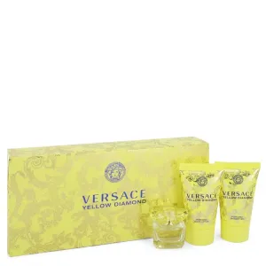 Versace Yellow Diamond 3pc MINI Gift-Set Includes Mini Shower Gel, Mini Eau de Parfum, and Mini Body Lotion