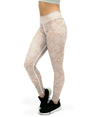 White Faux Lace Yoga Pants