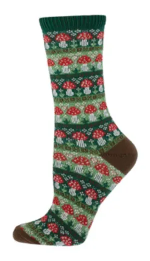 Women's Sweater In Line For Mushies Crew Socks